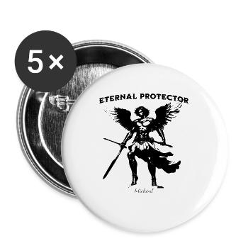 ETERNAL PROTECTOR COLLECTION (Archangel Micheal) - Buttons large 2.2'' (5-pack) - white
