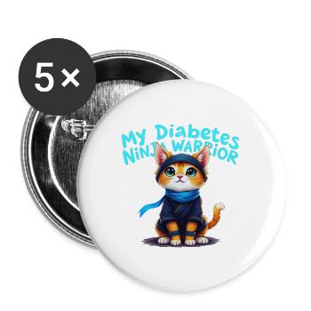 My Diabetes Ninja Warrior Stand Strong - Buttons large 2.2'' (5-pack) - white
