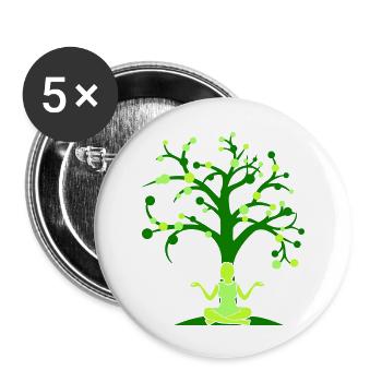 Meditation Under Tree Forest Trance Woman Relax - Buttons large 2.2'' (5-pack) - white