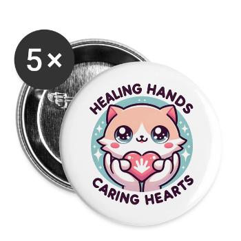 Healing Hands - Buttons large 2.2'' (5-pack) - white