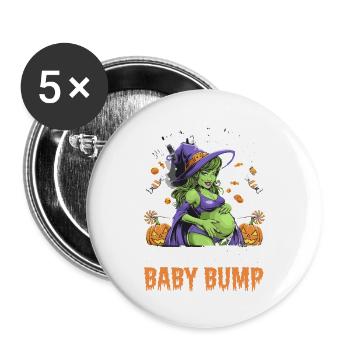 Spooky Halloween Witch Baby Bump for Pregnant - Buttons large 2.2'' (5-pack) - white