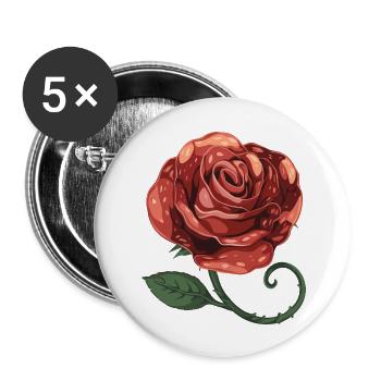 Pretty Pepperoni Slice Rose - Buttons large 2.2'' (5-pack) - white