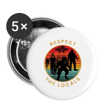 Respect the locals - Buttons large 2.2'' (5-pack) - white