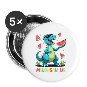 Melonsaurus Funny Dinosaur for a Melons lover - Buttons large 2.2'' (5-pack) - white