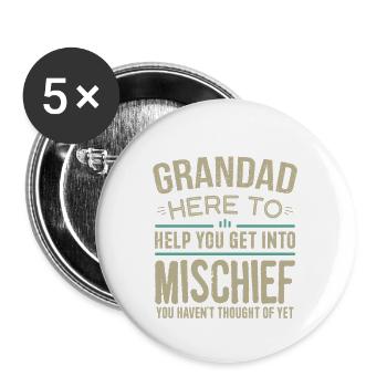 Birthday Gifts for Grandad Gift from Grandchildren - Buttons large 2.2'' (5-pack) - white