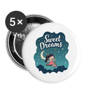Girl's Sweet Dreams Swing Sleep Shirt - Buttons large 2.2'' (5-pack) - white