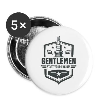 Gentlemen Start Your Engines Motorsport - Buttons large 2.2'' (5-pack) - white