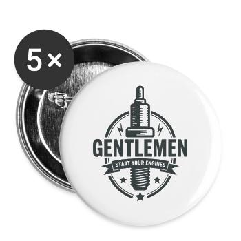 Gentlemen Start Your Engines Motorsport - Buttons large 2.2'' (5-pack) - white