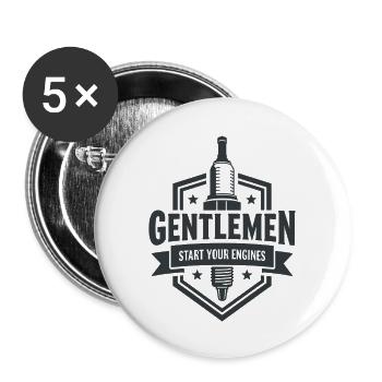Gentlemen Start Your Engines Motorsport - Buttons large 2.2'' (5-pack) - white