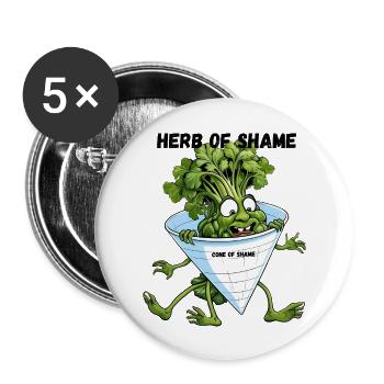Cilantro- Herb of Shame Cone - Buttons large 2.2'' (5-pack) - white