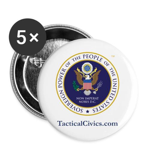 The People's Seal with blue url - Buttons large 2.2'' (5-pack)