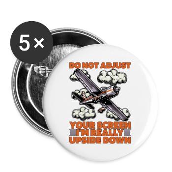 Aerobatic Pilot Do Not Adjust Your Screen Aviation - Buttons large 2.2'' (5-pack) - white