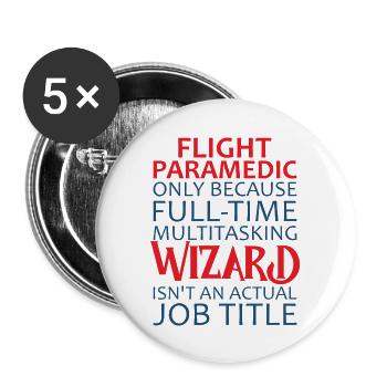 Flight Paramedic Wizard Medic air rescue - Buttons large 2.2'' (5-pack) - white