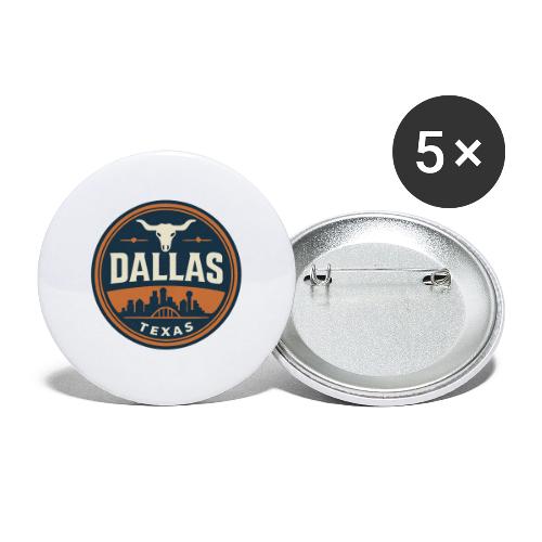 Vintage Dallas Texas Western Skyline Retro Cowboy - Buttons large 2.2'' (5-pack)