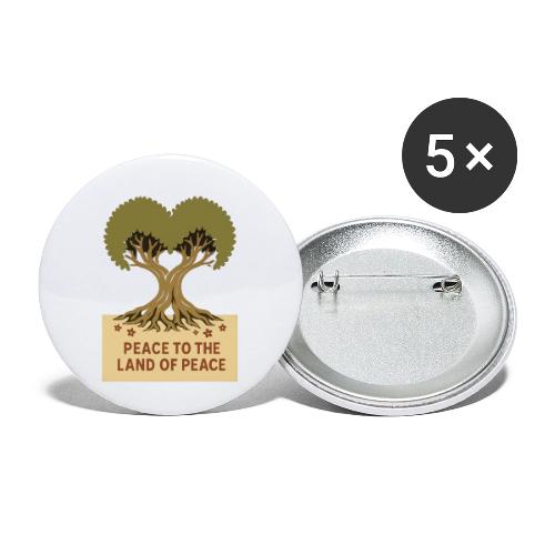 Peace To The Land Of Peace Tree Heart - Buttons large 2.2'' (5-pack)