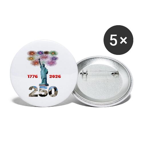 1776 - 2026 | 250 Years USA | Fireworks - Buttons large 2.2'' (5-pack)