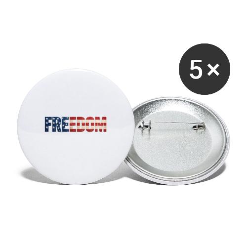 Freedom American Flag Distressed Patriotic Shirt - Buttons large 2.2'' (5-pack)