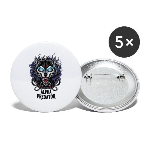 Alpha Predator Wolf Fierce Neon Eyes - Buttons large 2.2'' (5-pack)