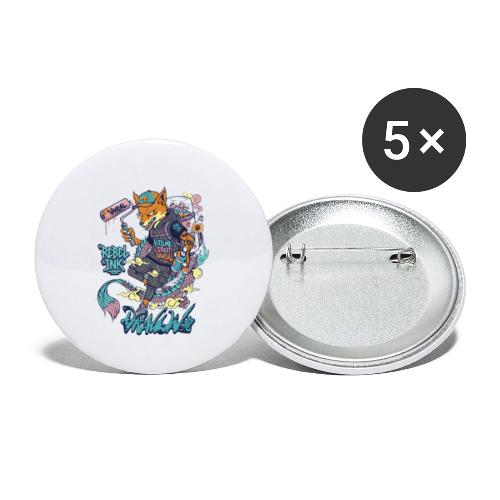 Kitsune Street Rebel - Buttons large 2.2'' (5-pack)
