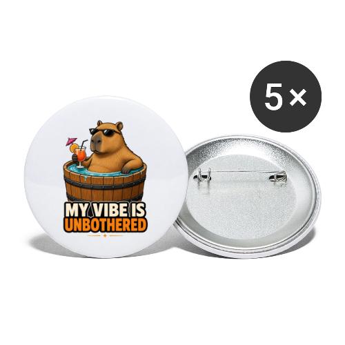 Unbothered Beaver in Wooden Tub - Buttons large 2.2'' (5-pack)