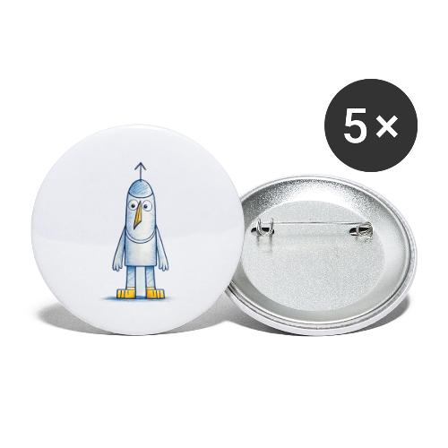 Funny Doodle Bird Character - Buttons large 2.2'' (5-pack)