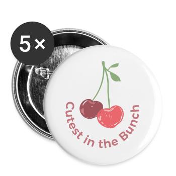 Cherries Cutest in the Bunch - Buttons large 2.2'' (5-pack) - white