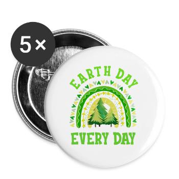 Pine Tree Green Earth Day Shamrock St Patrick Day - Buttons large 2.2'' (5-pack) - white