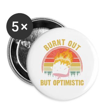 Burnt Out But Optimistic Cute Marshmallow For Camp - Buttons large 2.2'' (5-pack) - white