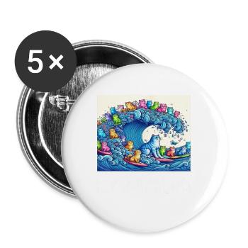 Blue Cats Wave For Kamala Harris Funny - Buttons large 2.2'' (5-pack) - white