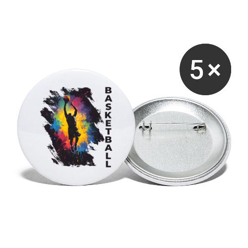 High Energy Basketball Paint Splatter Art - Buttons large 2.2'' (5-pack)