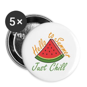 Say Hello to Summer watermelon Design for summer - Buttons large 2.2'' (5-pack) - white