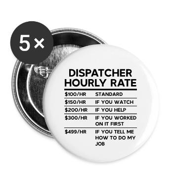 Dispatcher Hourly Rate - Buttons large 2.2'' (5-pack) - white