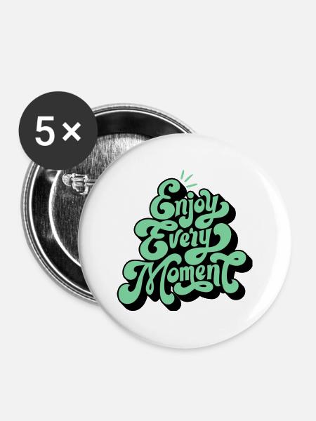Enjoy Every Moment collection - Buttons large 2.2'' (5-pack) - white