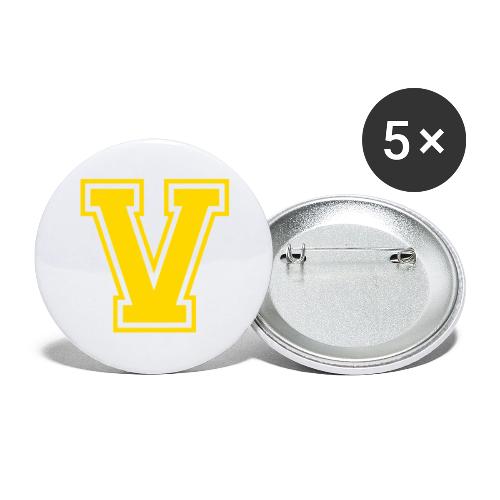Letter V – Capital Athletic Alphabet Monogram - Buttons large 2.2'' (5-pack)