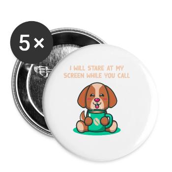 Will Stare At My Screen Introvert Funny Antisocial - Buttons large 2.2'' (5-pack) - white