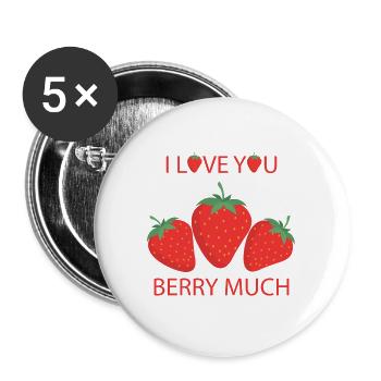 Strawberry Shirts Sweatshirts Tote Bags Mugs etc - Buttons large 2.2'' (5-pack) - white