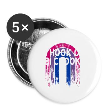 Bi Hook or Bi Crook Bisexual LGBTQ Bi Pride LGBT - Buttons large 2.2'' (5-pack) - white
