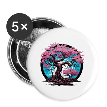 Bonsai Tree Bonsai Bowl Japanese Tree for a - Buttons large 2.2'' (5-pack) - white
