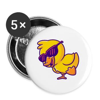 Sunglasses Cute Ducky Shower lovers baby toys - Buttons large 2.2'' (5-pack) - white