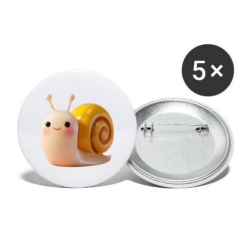 Sweet Cartoon Baby Snail Full of Joy - Buttons large 2.2'' (5-pack)