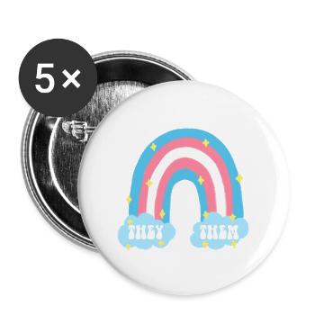 They Them Trans Pronouns Transgender - Buttons large 2.2'' (5-pack) - white