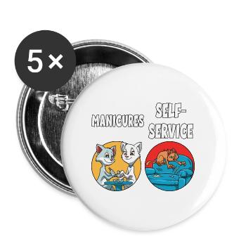Cats Claws Cutting Manicure for a Cat lover - Buttons large 2.2'' (5-pack) - white