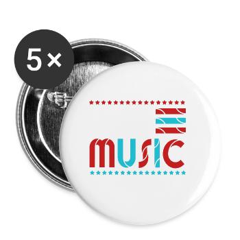 Rock N Roll Music 50s Rockabilly Sock Hop - Buttons large 2.2'' (5-pack) - white