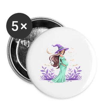 Spooky Halloween Witch Baby Bump for Pregnant - Buttons large 2.2'' (5-pack) - white
