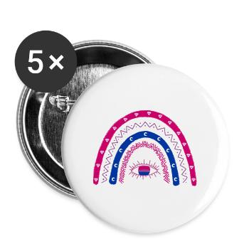 Bisexuality Flag Rainbow Bi Pride - Buttons large 2.2'' (5-pack) - white