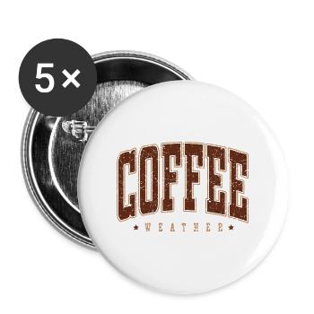 Retro Coffee Weather - Buttons large 2.2'' (5-pack) - white