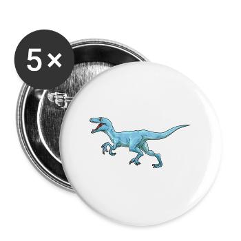 Dinosaur Velociraptor Raptor Prehistoric Dino - Buttons large 2.2'' (5-pack) - white