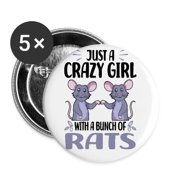 rat lover - Buttons large 2.2'' (5-pack) - white