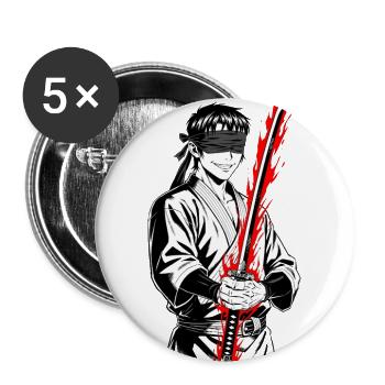 Crimson Bladed Ninja - Buttons large 2.2'' (5-pack) - white