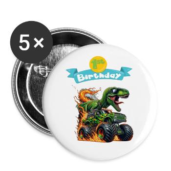 Birthday Collection -1st Birthday Boy - Buttons large 2.2'' (5-pack) - white